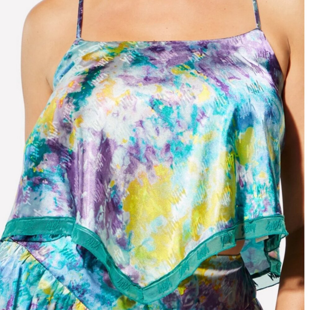 YITTY Sattin Flowy Camisole, DEEP SEA WATERCOLOR - 3XL